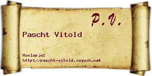 Pascht Vitold névjegykártya